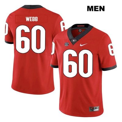 Men's Georgia Bulldogs NCAA #60 Clay Webb Nike Stitched Red Legend Authentic College Football Jersey NAH0254VU
